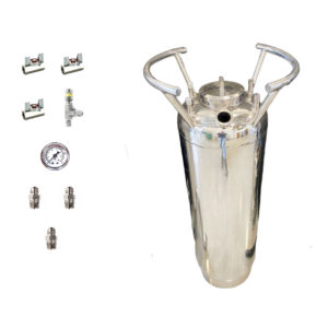 Stainless steel jacketed tank with fittings