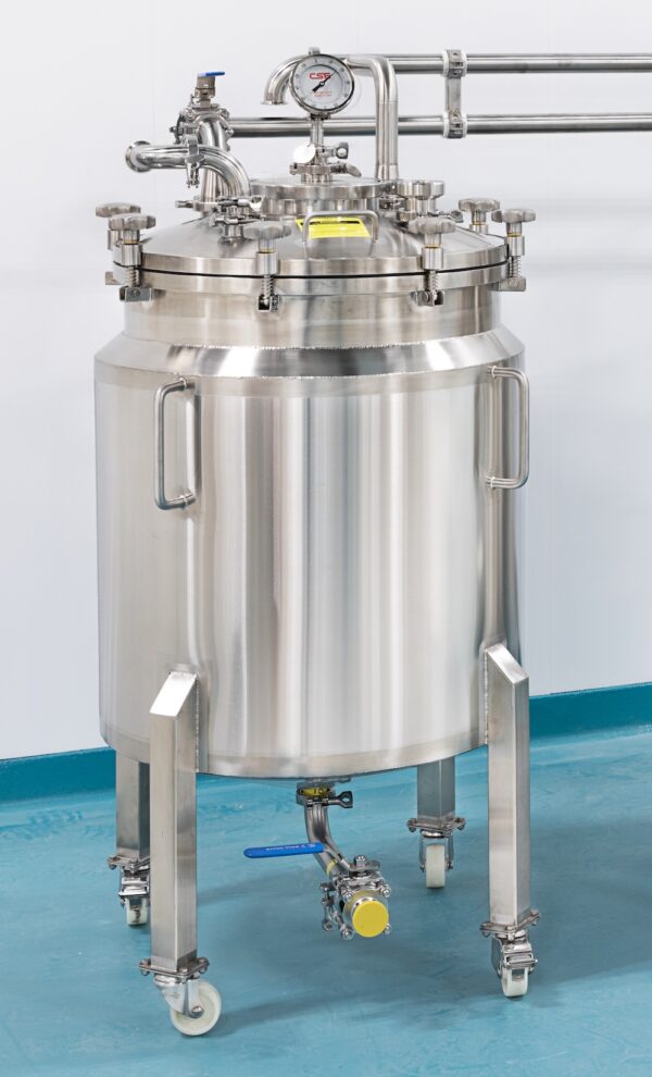 double jacketed 150L conical tank 316SS